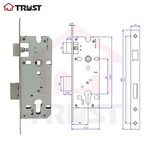 TRUST 8540-DB -SS 40mm backset narrow mortise lock body mortise door locks for wooden or steel door Euro Standard lock body
